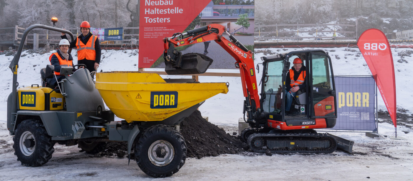 Spatenstich fuer die neue Haltestelle Tosters mit grossem Geraet 1400x615 - Mobilitätsoffensive in Feldkirch